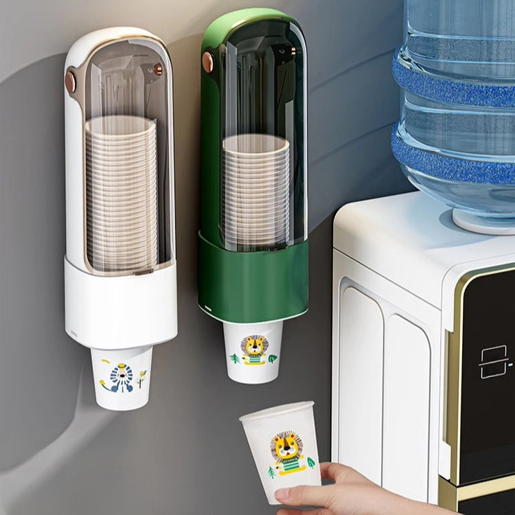 Platzsparender Wandbecherständer, Becherdispenser, bohrfrei, Haushalt, für Einwegbecher