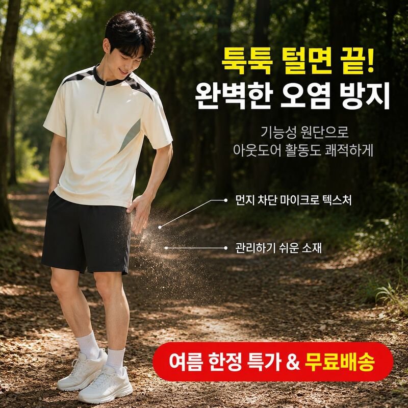 여름용 멀티 스타일 아웃도어 캐주얼 반집업 반팔 티셔츠 세트