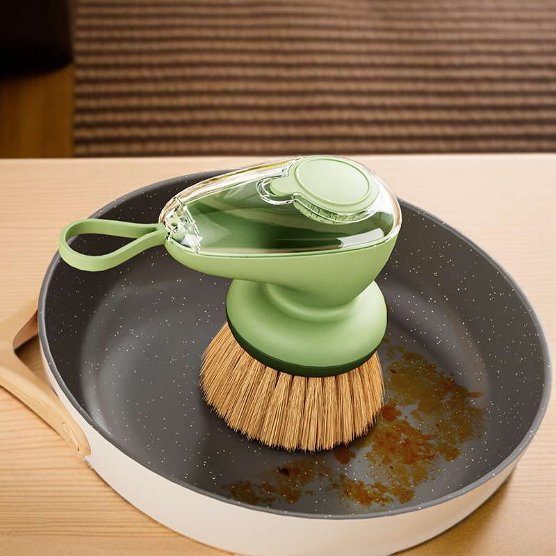 가정용 손상없는 냄비 청소 냄비 브러쉬 자동 수액 압출 수액 세척 냄비 브러쉬 게으름뱅이 주방 필수 자동 수액 브러쉬