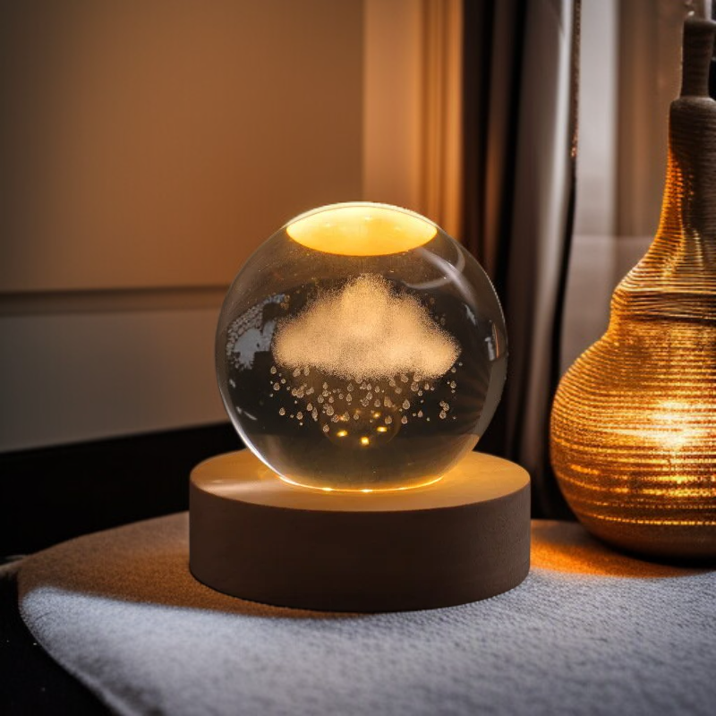 반짝이는 은하 구름 크리스탈 볼 무드등 