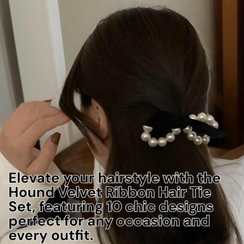  VivaV Hound Velvet Ribbon Hair Tie Set (10 Pieces)