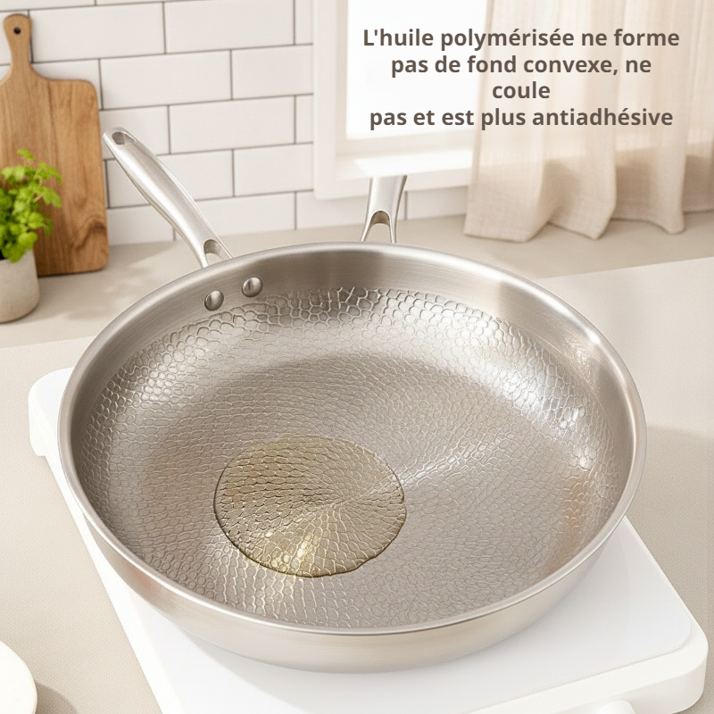Poêle à frire antiadhésive sans revêtement