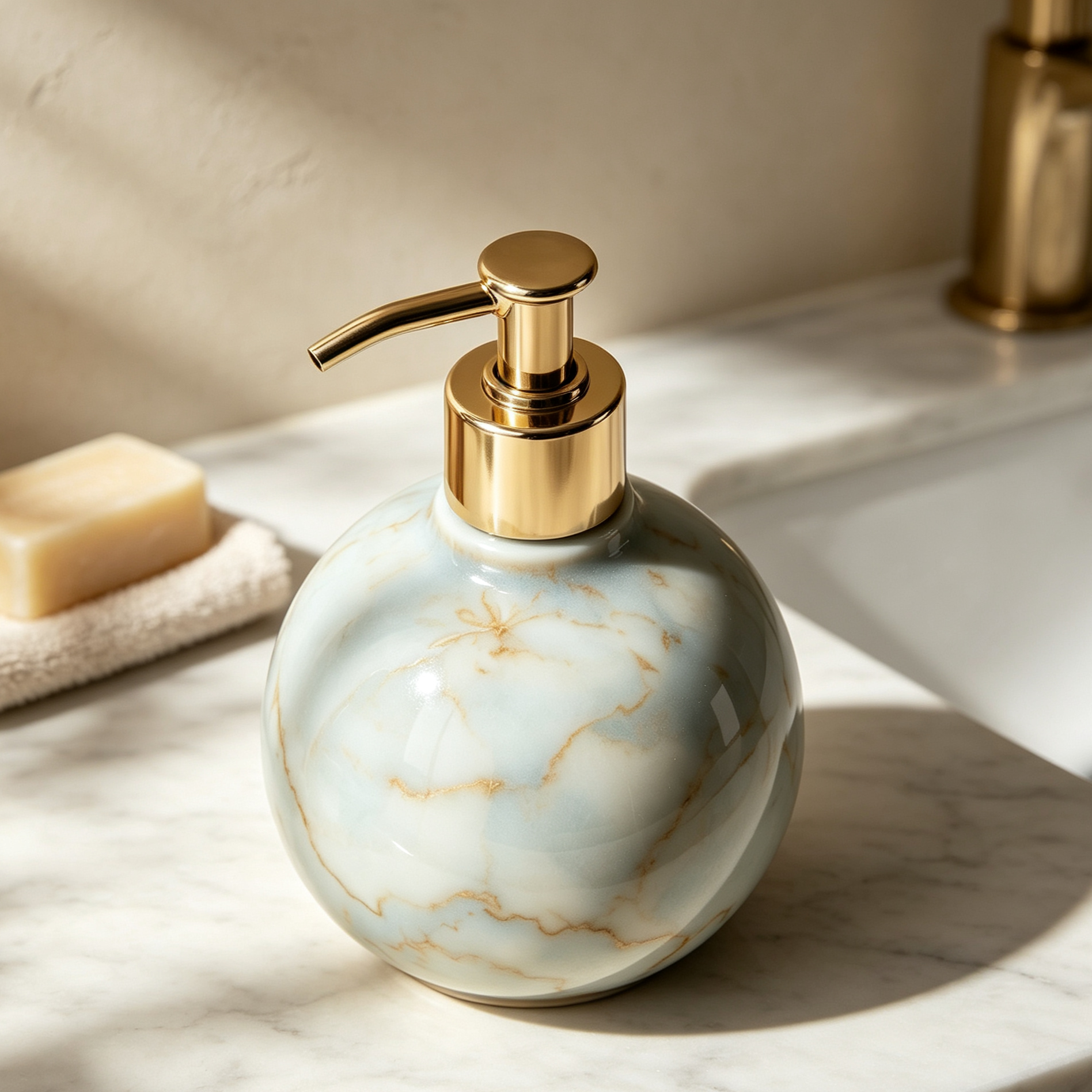 Marble-patterned ceramic emulsion bottles (5 pieces)