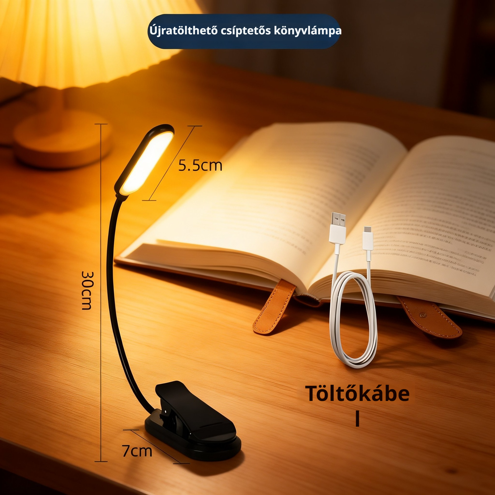Kompakt USB-s tölthető asztali lámpa