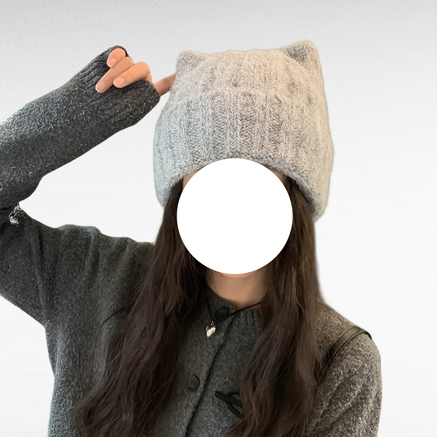 여성용 고양이 귀 니트 모자 4가지 색상 겨울 방한 귀여운 울모자 얼굴형 보정