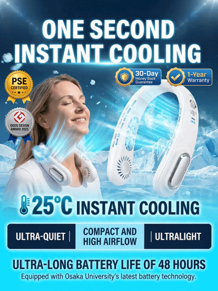 [Wearable Air Conditioner] Cooling Neck Fan — Ultra-Light & Silent
