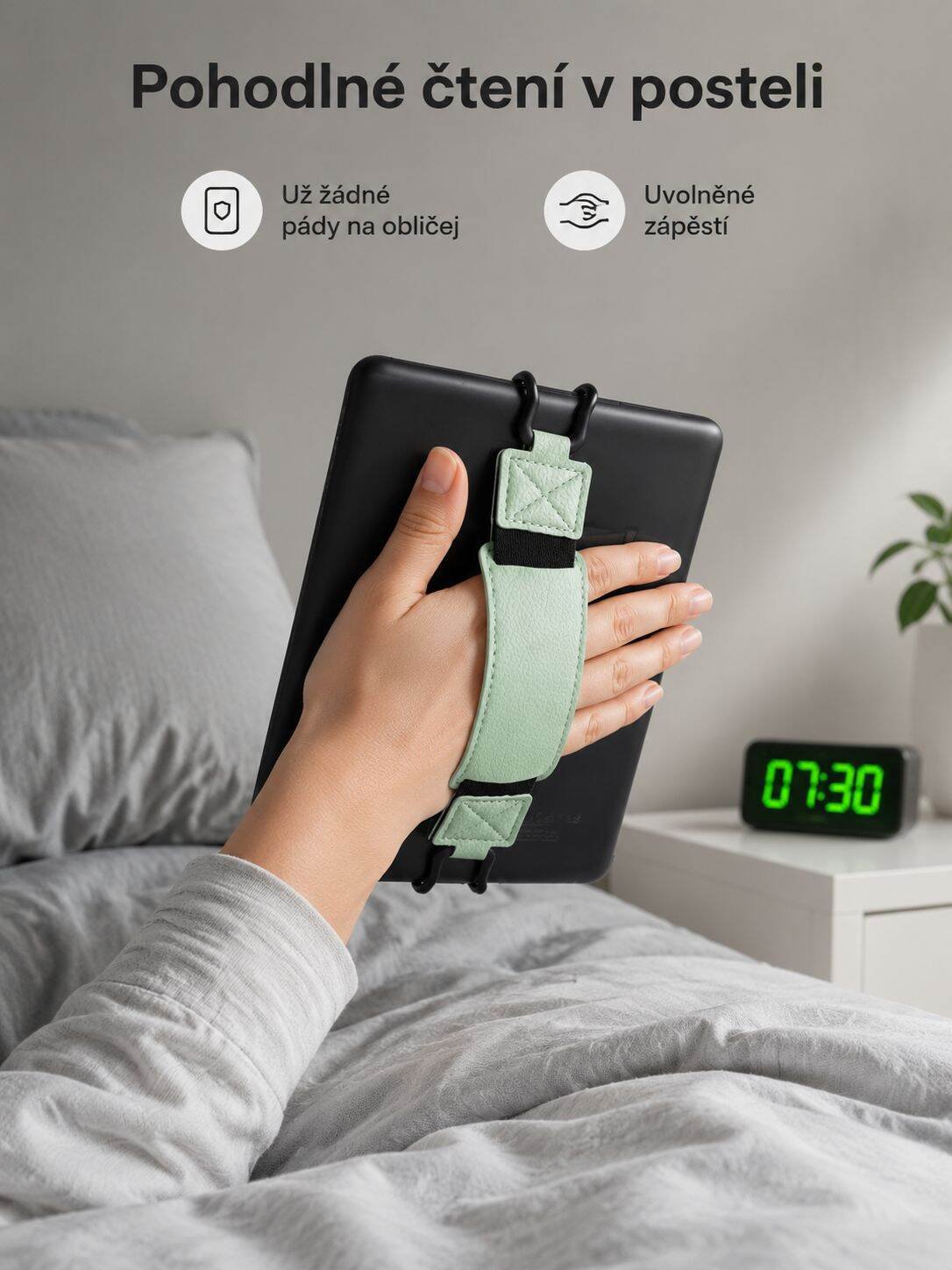 Detail popruhu na držáku tabletu