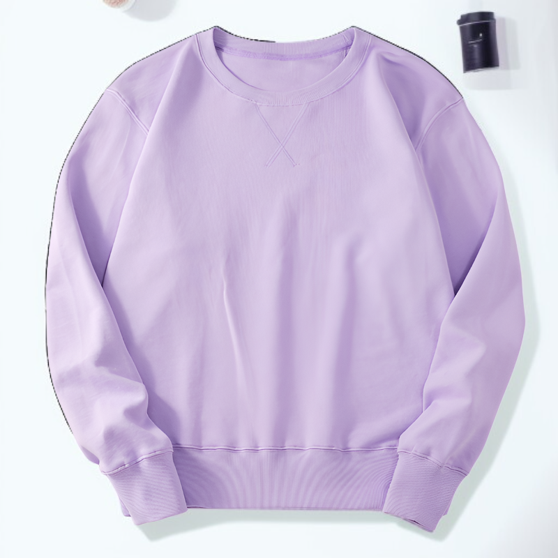 新しい秋のスタイルのルーズフィットヘビーウェイト360g 100%コットンクルーネック長袖無地ベーシックスウェットシャツ