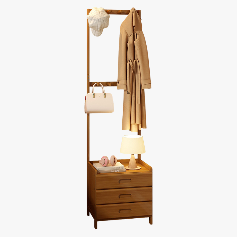 Portemanteau polyvalent avec étagère de rangement et table de chevet, parfait pour la chambre