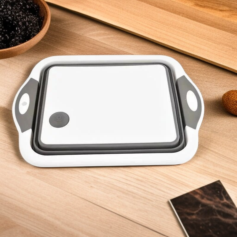 ポータブル折りたたみ式一体型まな板水切りバスケット