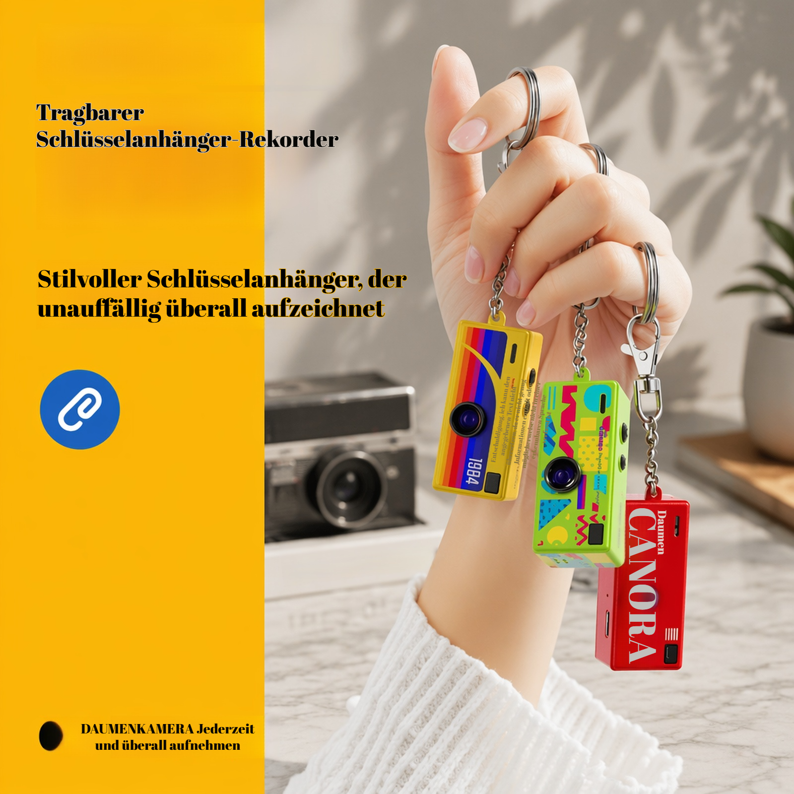 Tragbare Mini-Retro-Kamera, Fotos und Videos aufnehmbar