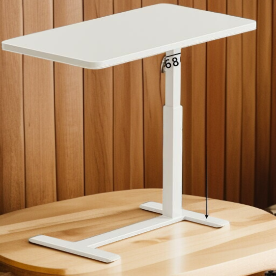Mesa pequeña móvil con elevación neumática para uso en oficina y hogar