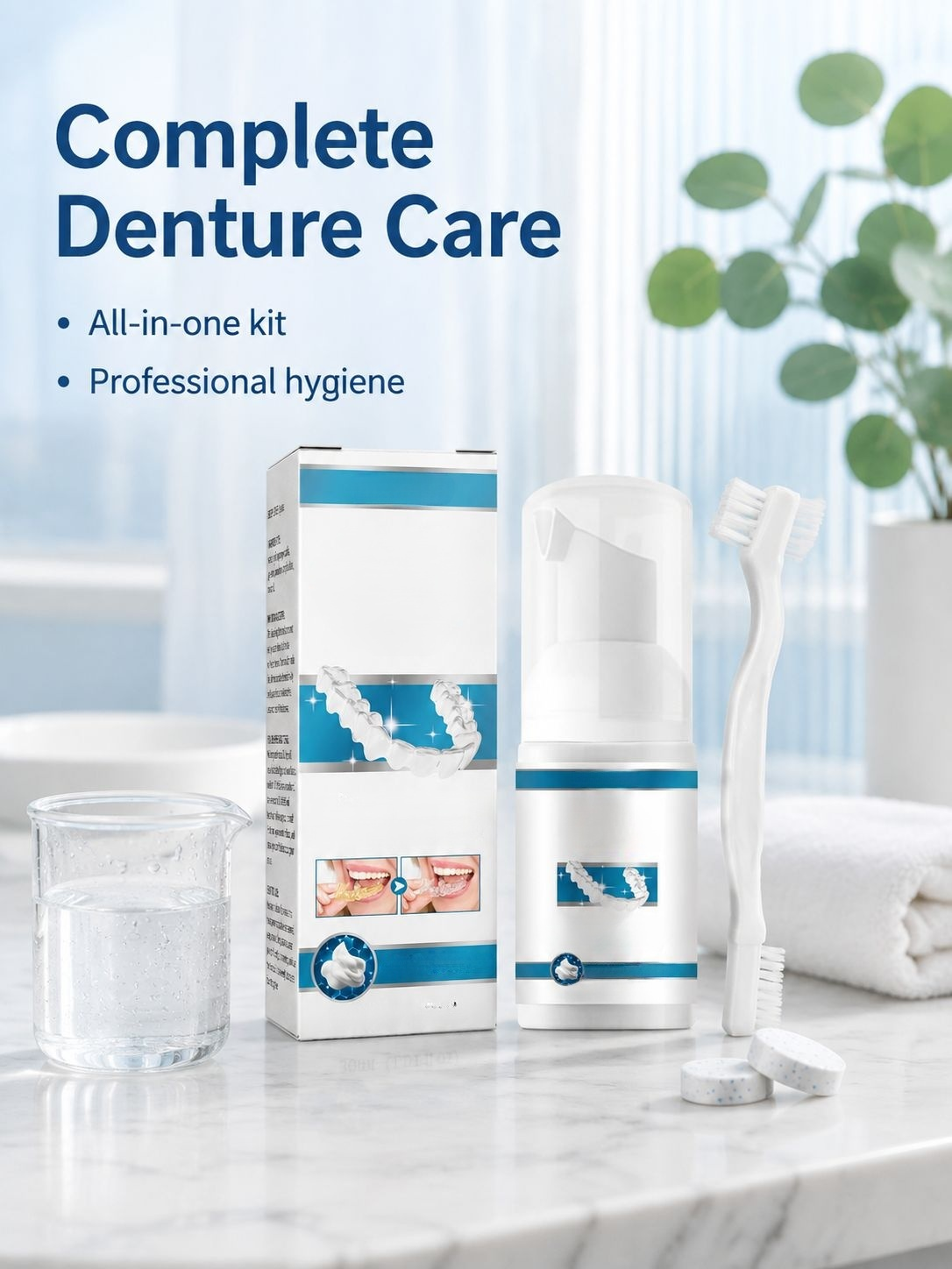 EELHOE Denture Care Kit Complete Oral Cleaning Solution