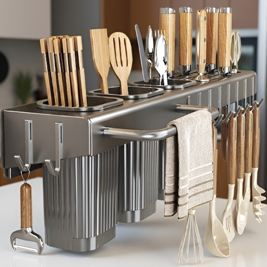 ثقب مجانا شنقا نوع سكين مطبخ عيدان تناول الطعام تخزين الرف