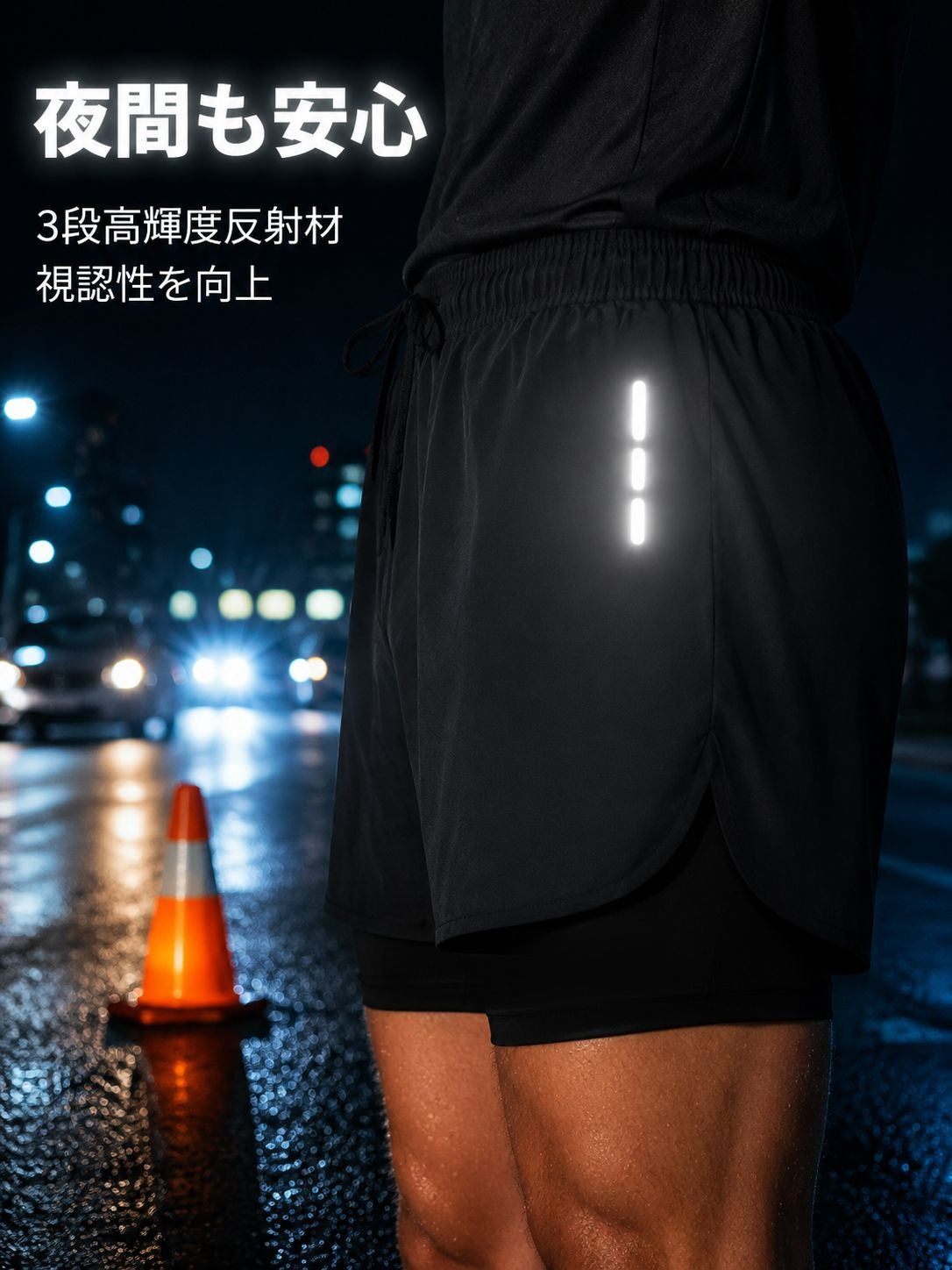 男性用インナー付き擦れ防止速乾スイムトランクス・吸湿発散