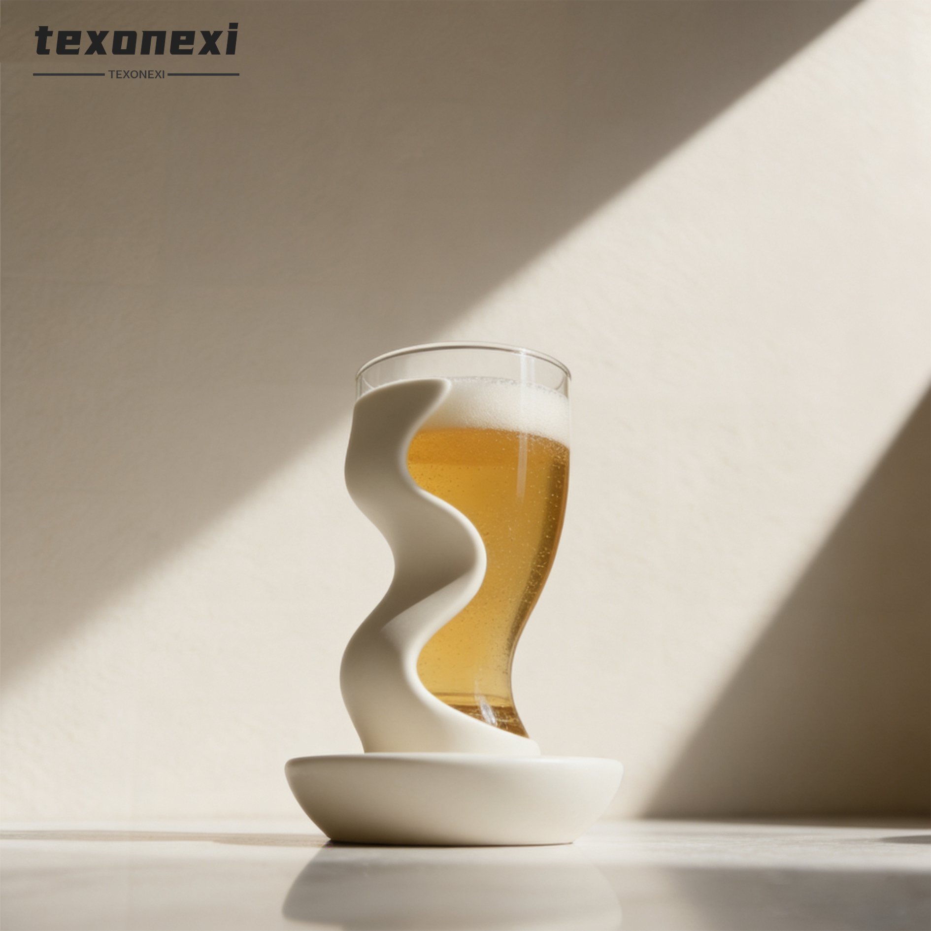 แก้วเบียร์แก้วหนา ดีไซน์ผนังสองชั้น