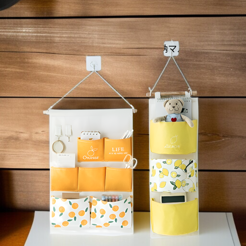 布製壁掛け収納バッグ ベッドサイドの壁 ドア掛け 携帯電話収納ポケット 寮の壁掛けアーティファクト