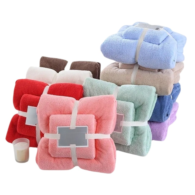 實心珊瑚絨浴巾