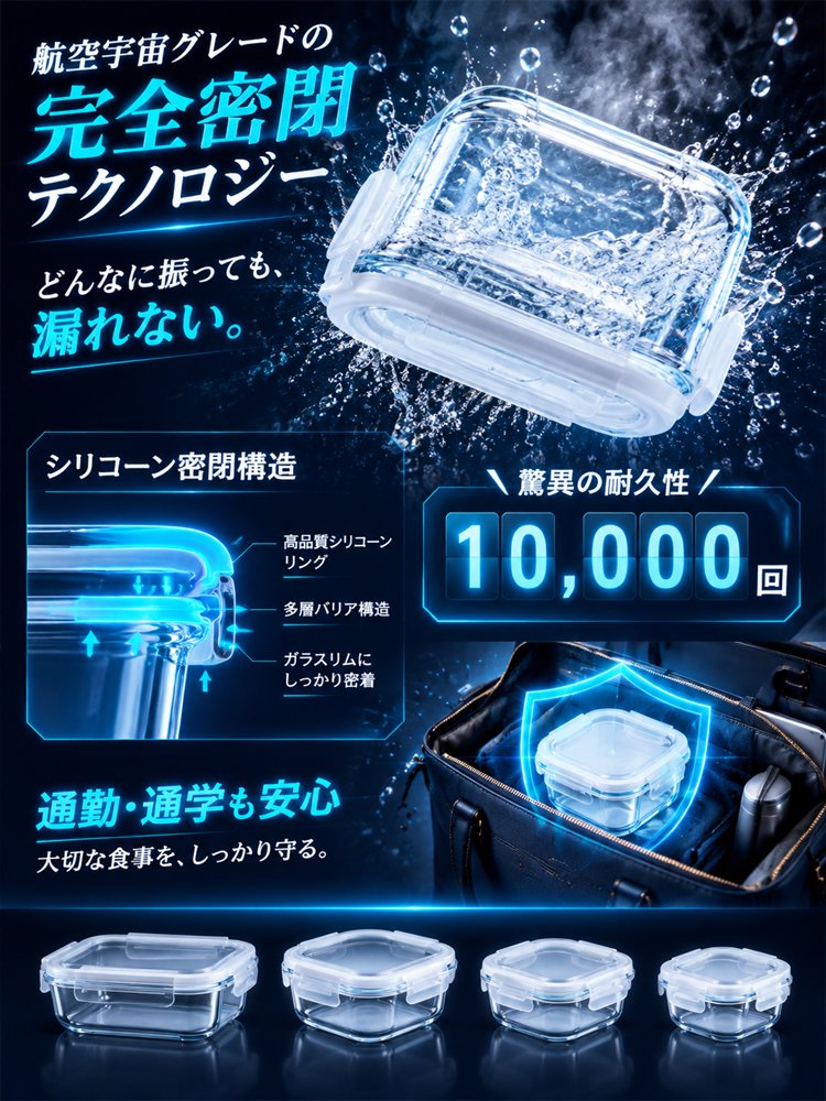 耐熱ガラス製ランチボックス