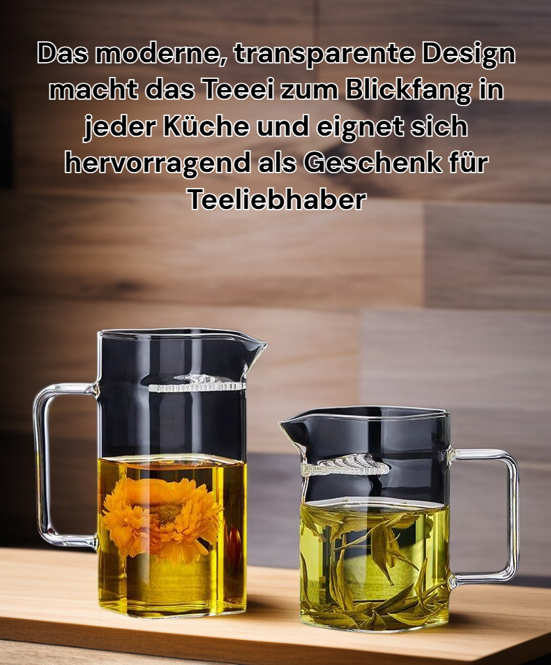 Grüntee-Ei aus dickem Glas für losen Tee