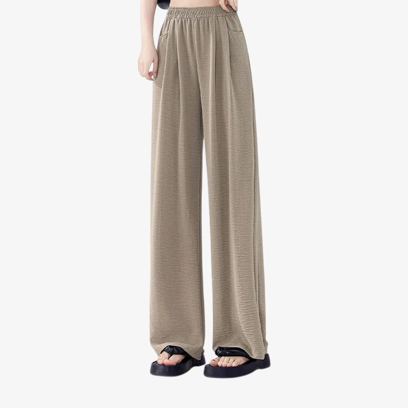 여름바지 여 하이웨스트 와이드 팬츠 마운틴 팬츠 아이스 와이드 팬츠 캐주얼 팬츠 와이드 팬츠 여 여름 봄바지 여 하이웨스트 아이스 와이드 팬츠