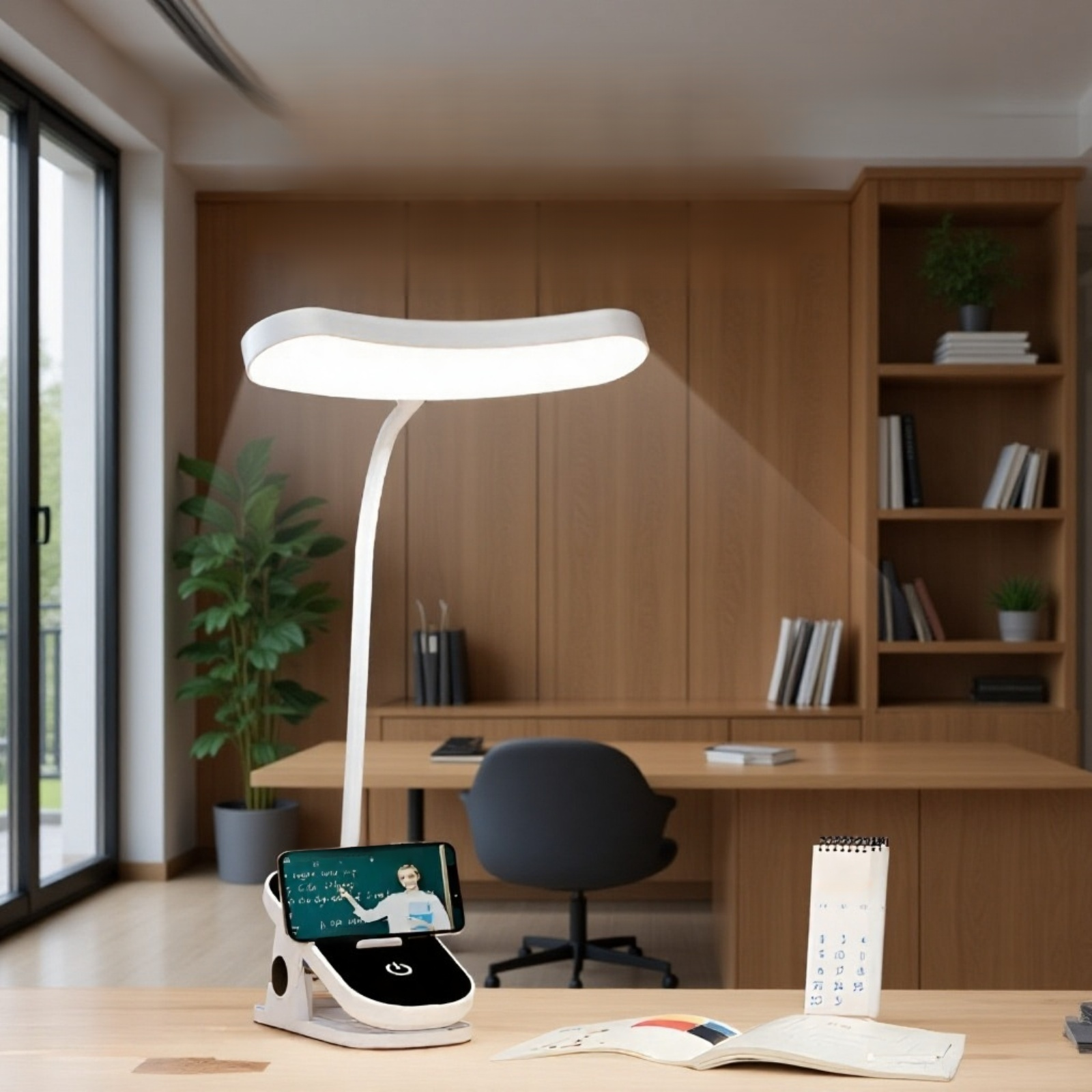 مصباح طاولة LED بمشبك مع حامل