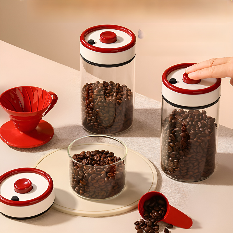 コーヒー豆密閉タンク負圧真空食品グレードガラス瓶紅茶コーヒー粉末貯蔵タンク貯蔵タンク