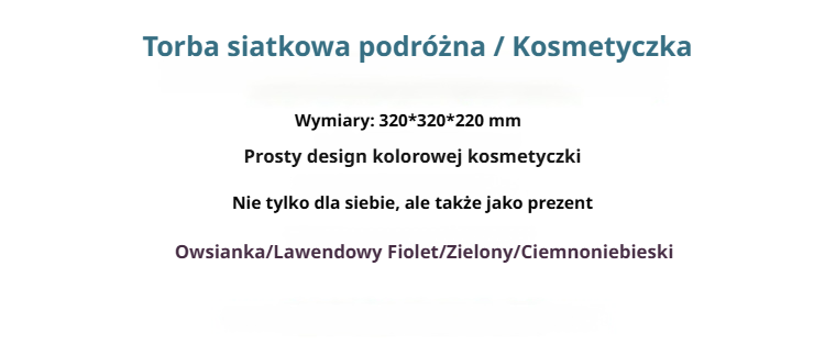 Przewiewna struktura siatkowej kosmetyczki
