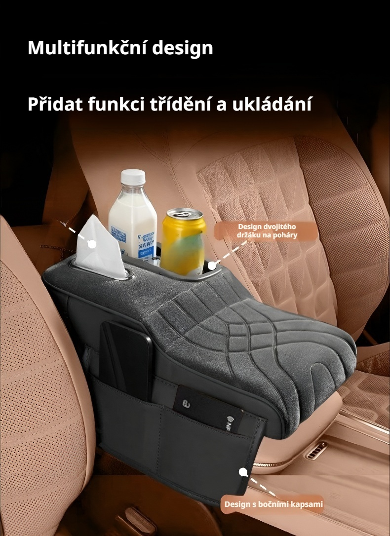 Organizér do auta s držákem na pití