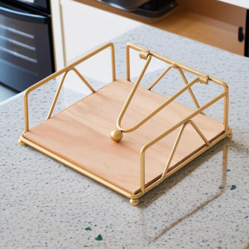 세련된 식탁용 철제 티슈 박스 사각형 홀더