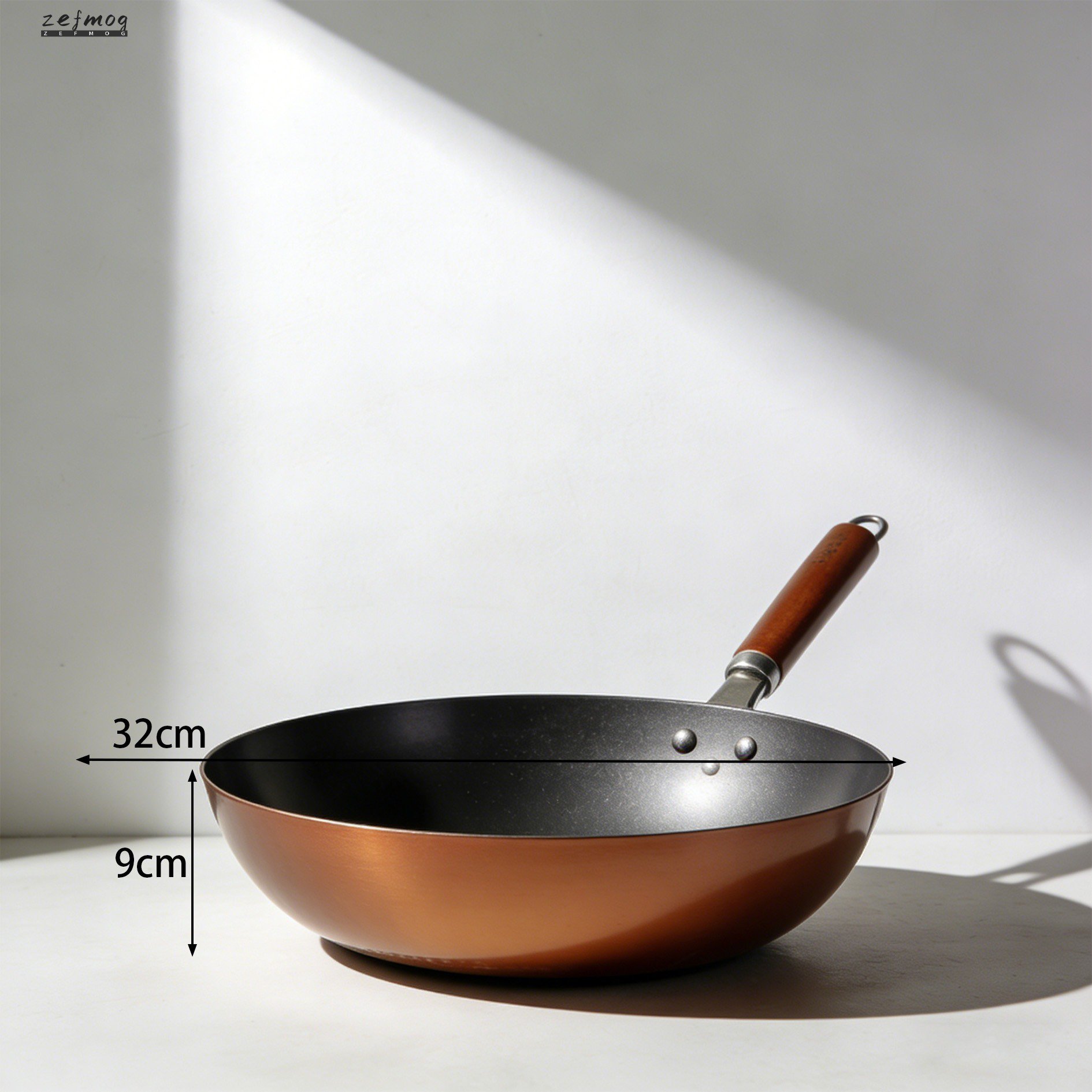 鉄製中華鍋の底面のディテール