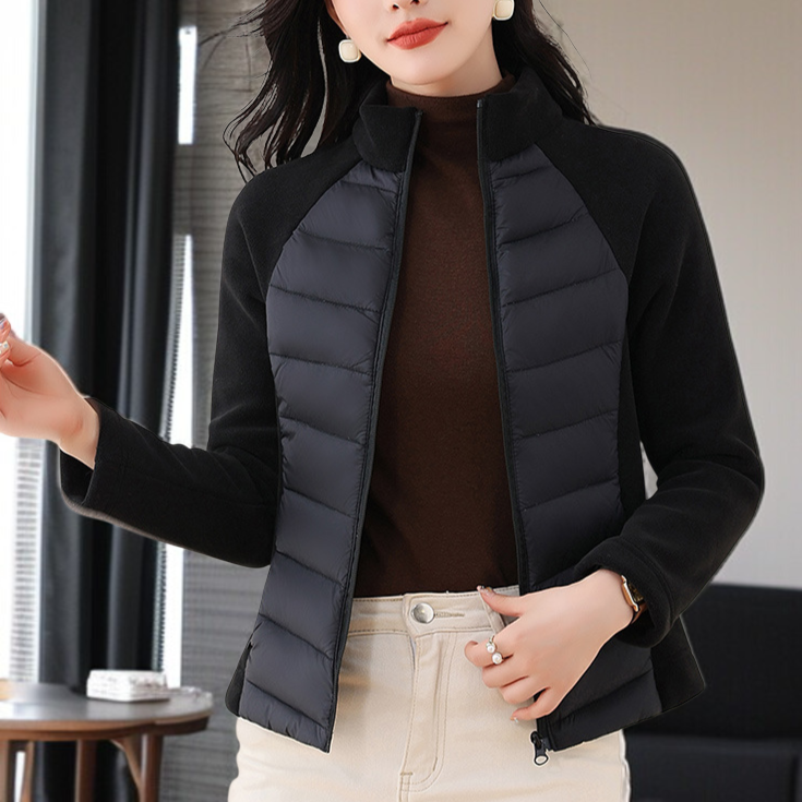 여성 아웃도어 패딩 화이트 슬림 트레이닝 아우터 하이넥 구속 없는 패딩