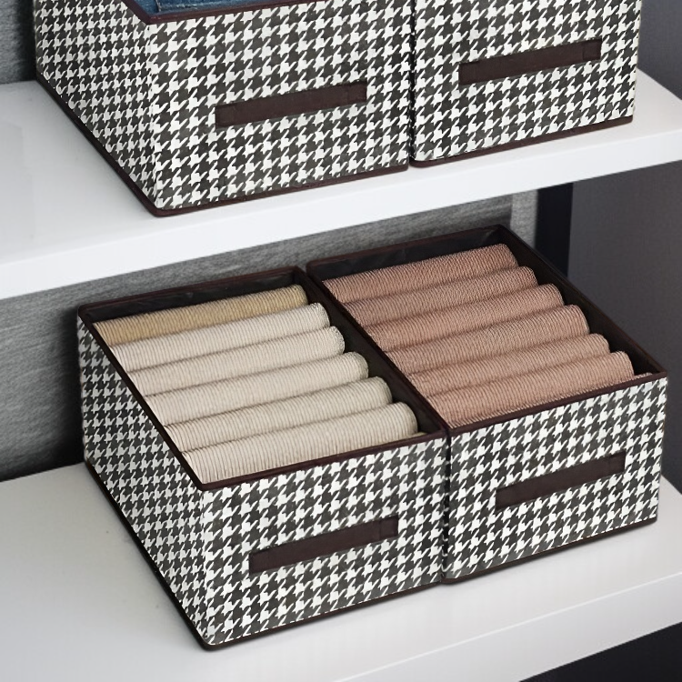 千鳥格可折疊收納盒