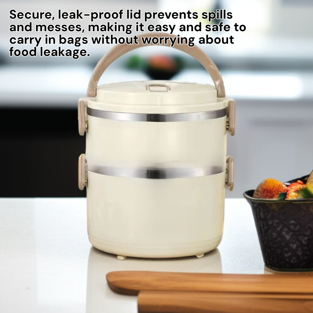 Large Capacity Stainless Steel Student Thermal Lunch Box Leak-Proof Portable Bento Box