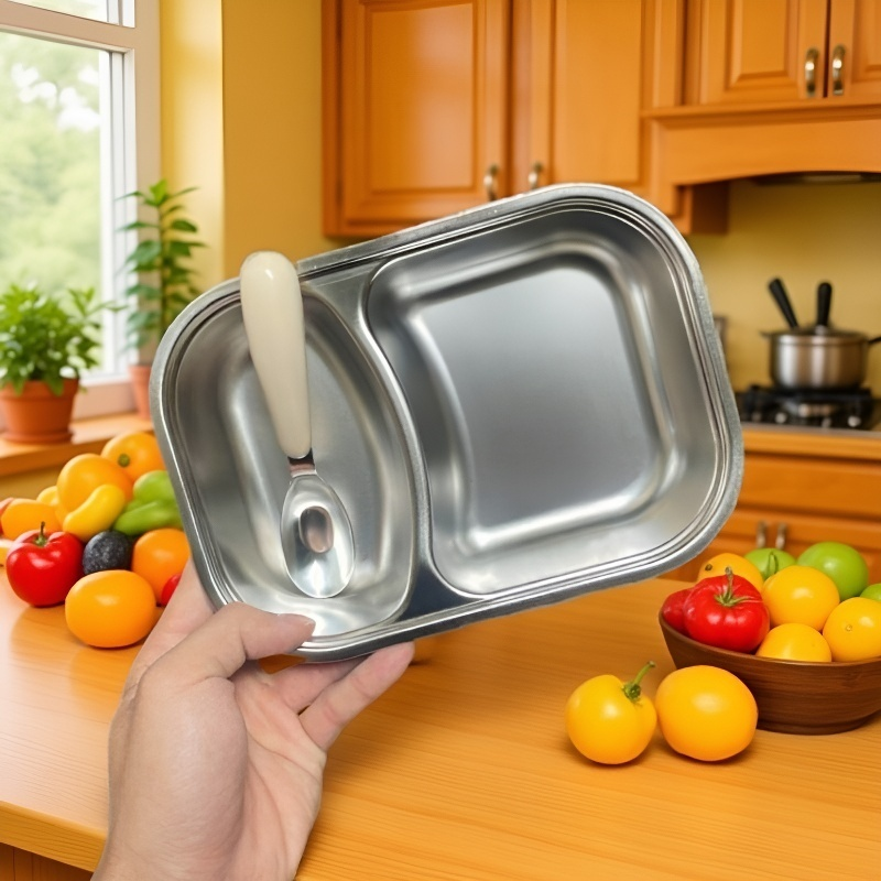 Plato de comida de acero inoxidable