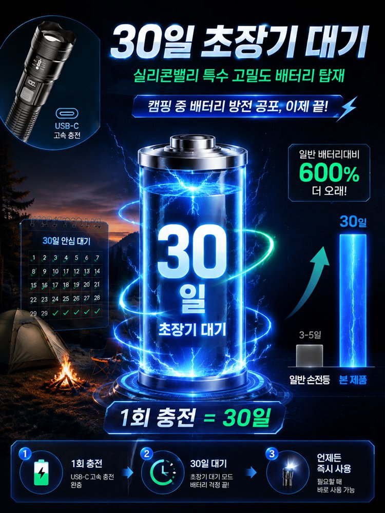 밀리터리급 1km 초장거리 괴물광량 LED 서치라이트 손전등
