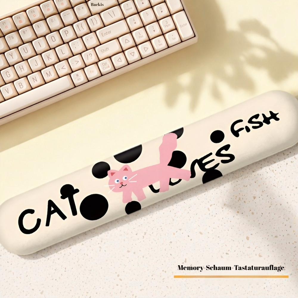 Rosa Katzen-Handgelenkauflage Mauspad, Tastatur-Handauflage für den Computer