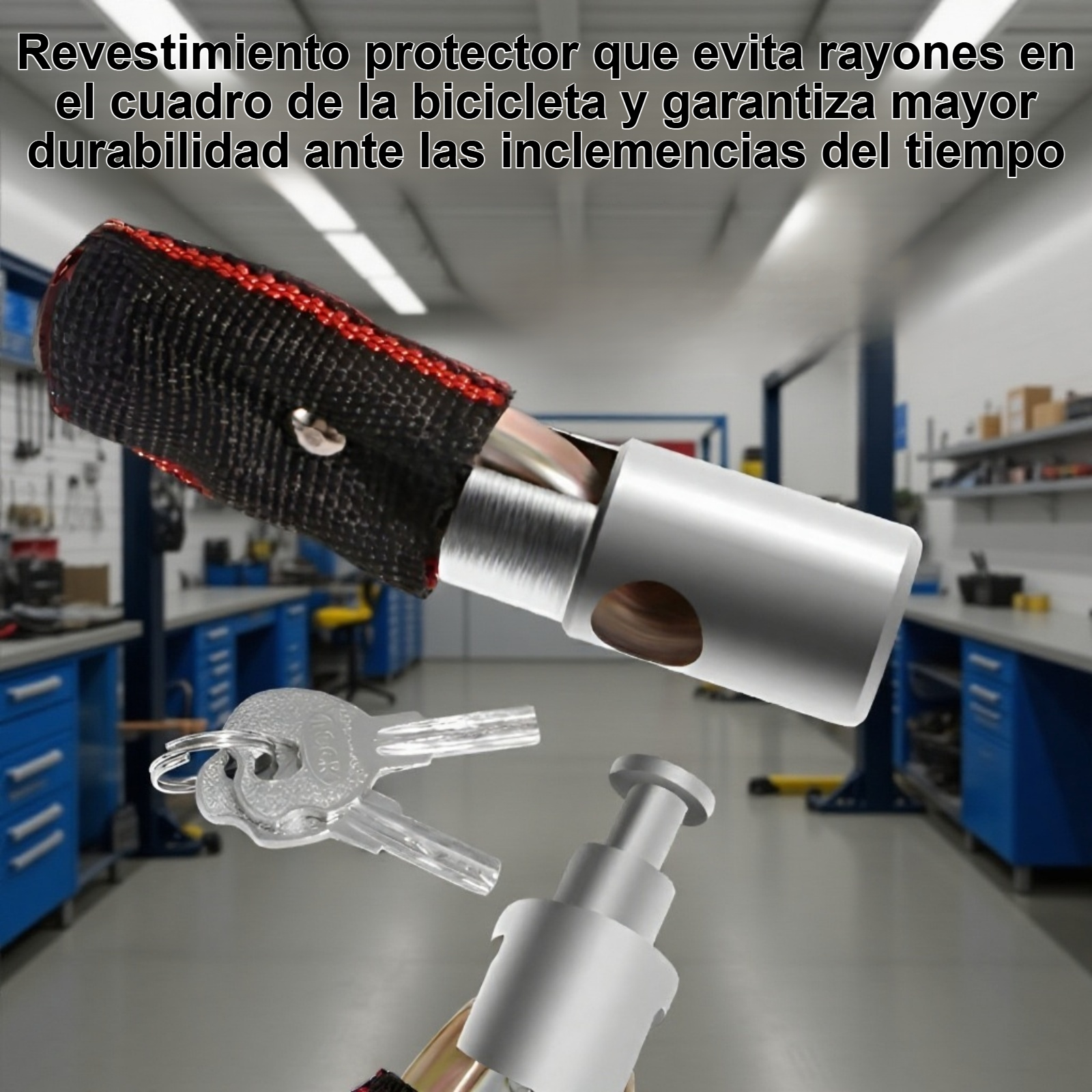 Cerrar bicicleta con cadena de seguridad antirrobo