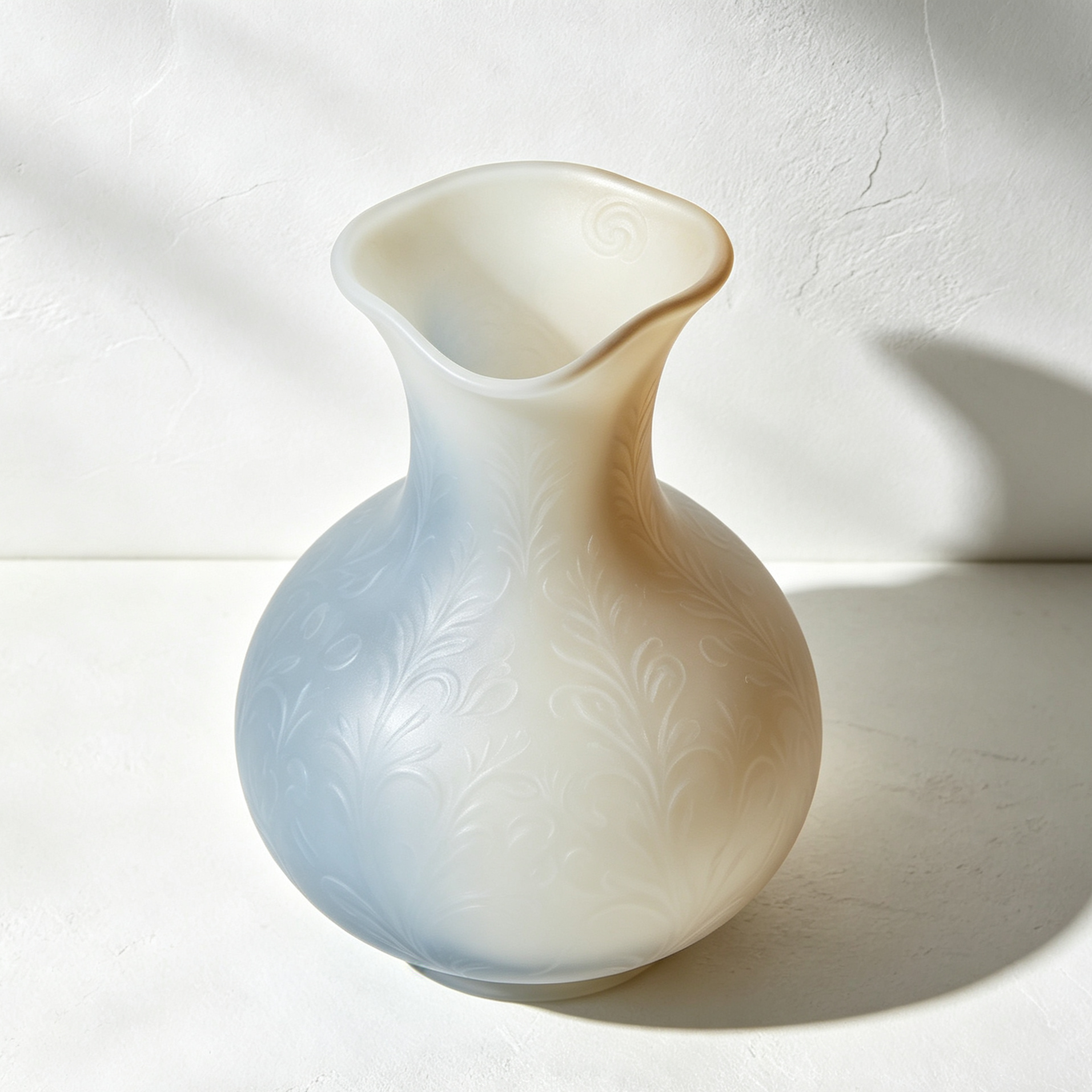 Embossed frosted art vases (2 pieces)