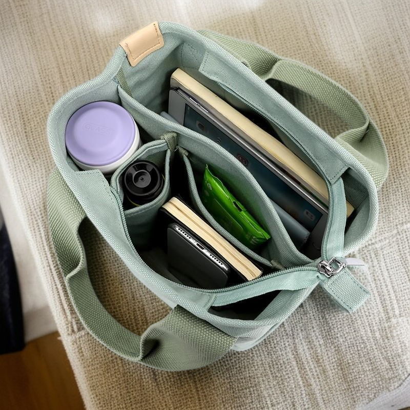 Bolsa de almuerzo de lona multifuncional, bolso de hombro para oficina, bolso tote elegante