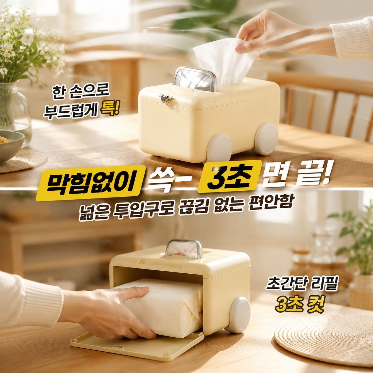 다기능 티슈 케이스 데스크탑 장식 수납함
