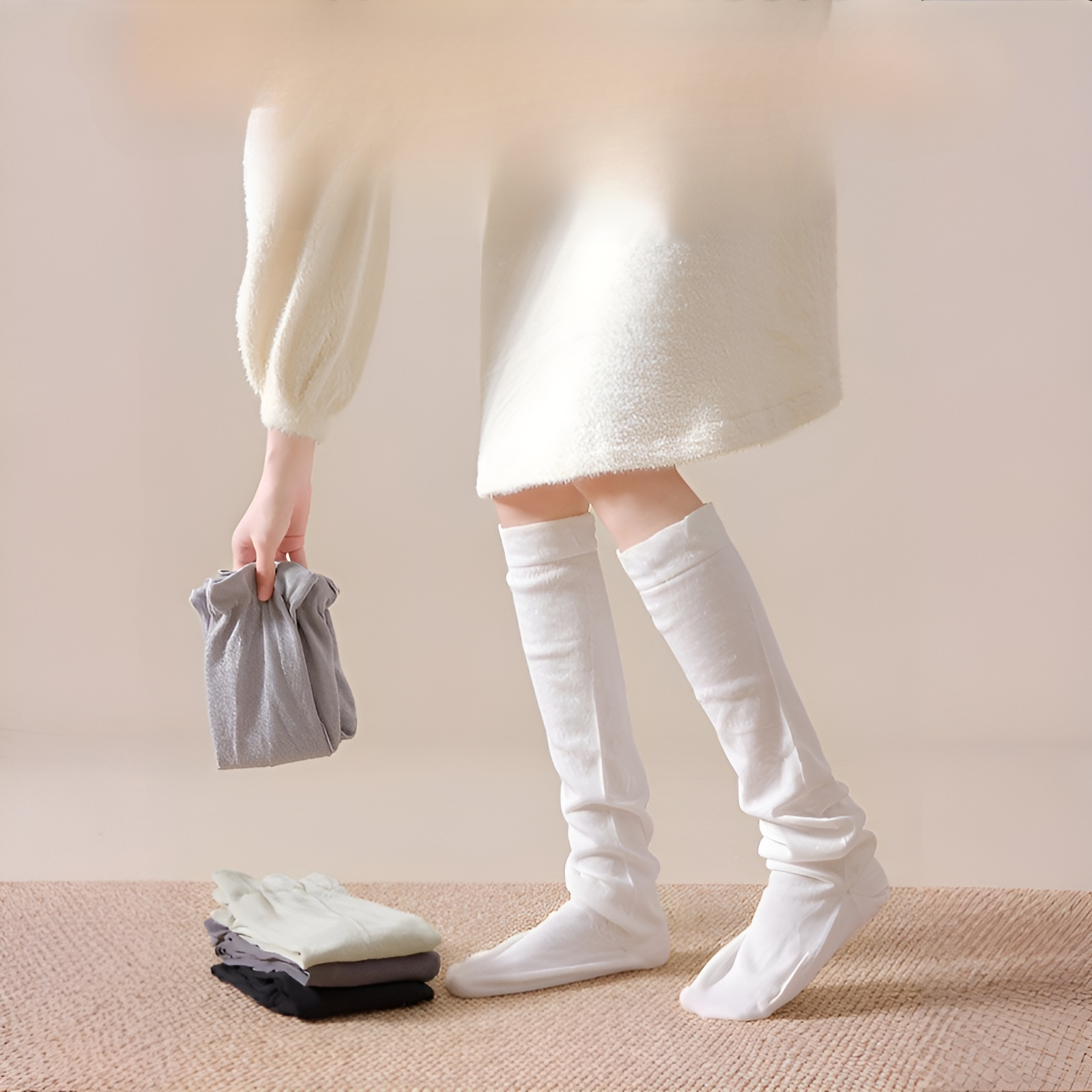 Extra dicke, wärmende, über-knie Schlafsocken