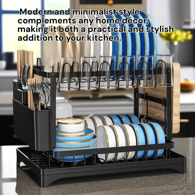 Multi-functional Kitchen Draining Dish Rack Tableware Storage Organizer Shelf