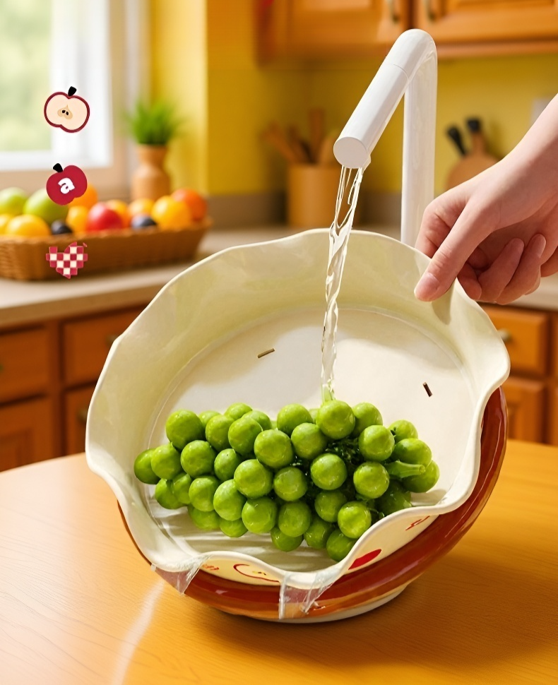 จานผลไม้หมุนได้ใช้งานง่ายในบ้าน