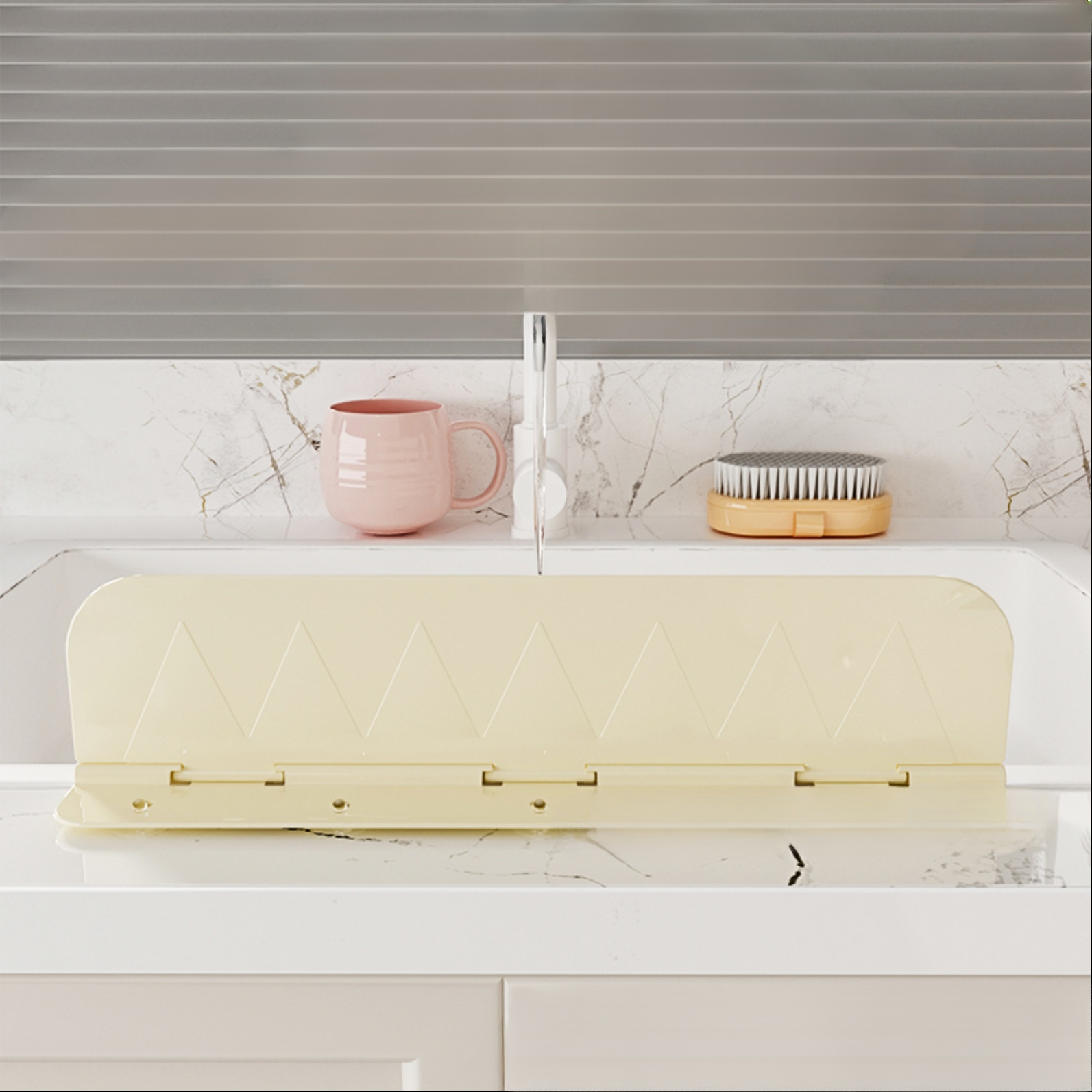 Multi-Functional Sink Splash Guard and Organizer