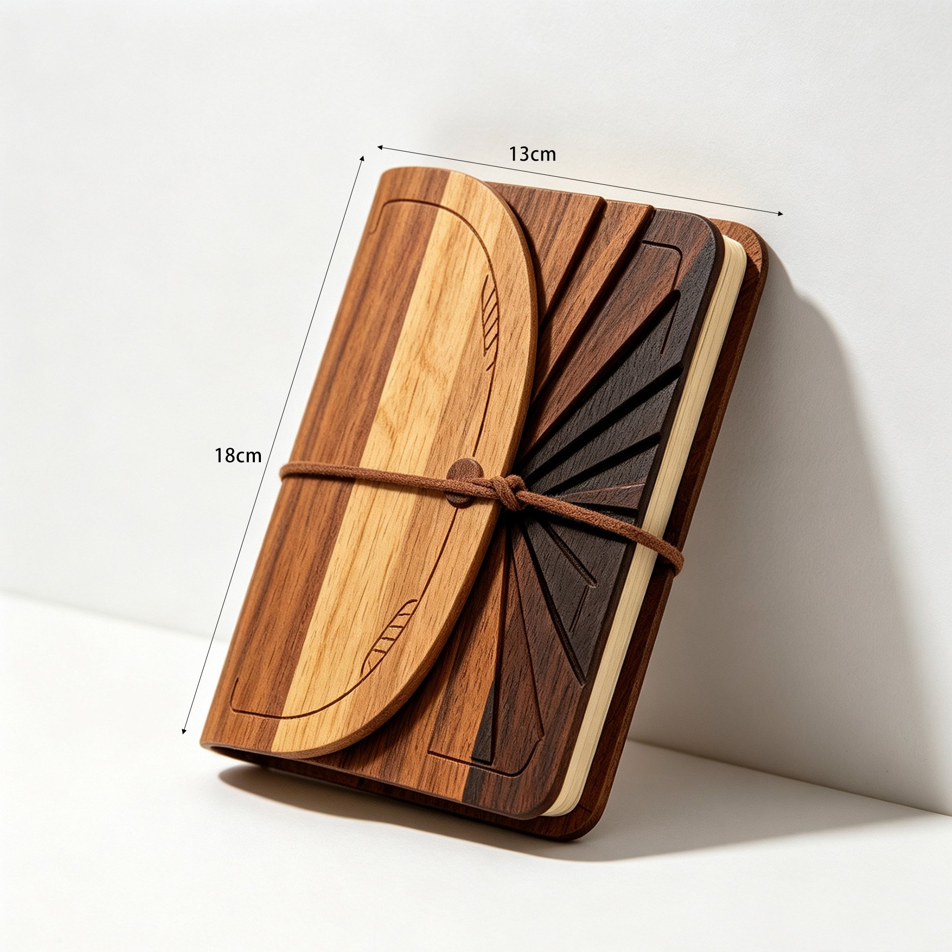 Patterned wooden notebook as a creative gift