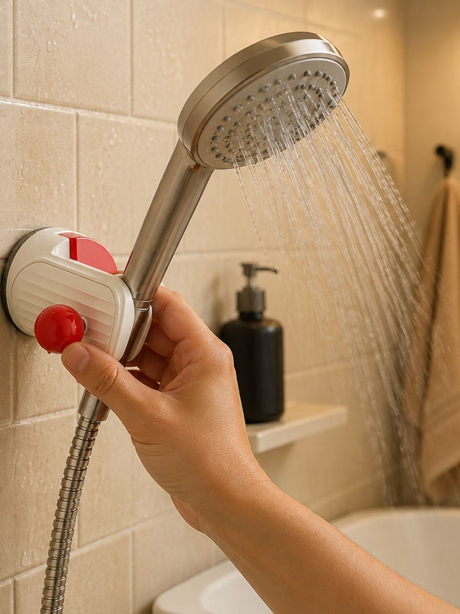 No-Drill Suction Cup Shower Head Mount