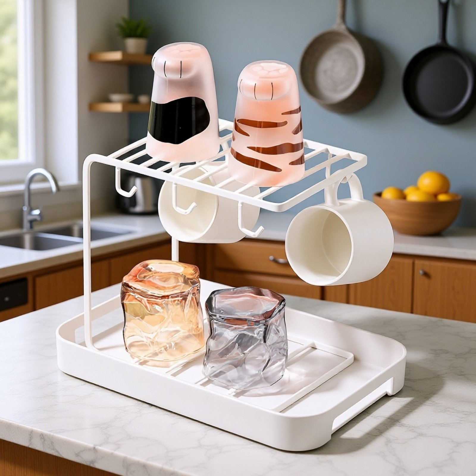 カップホルダー収納ラック 水切りカップ仕切りラック