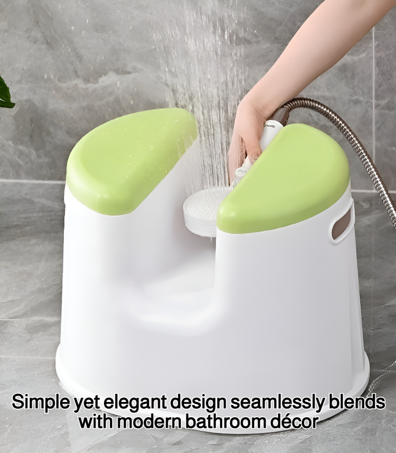 Sturdy bath stool for adults in modern bathroom