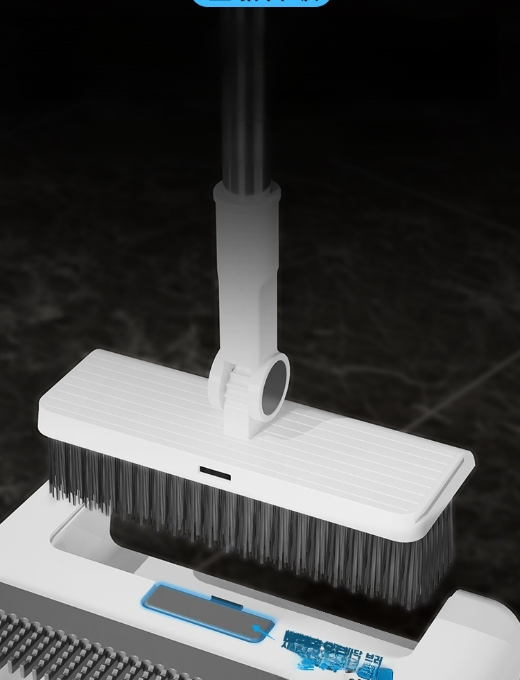 Broom and dustpan set folded together for compact storage